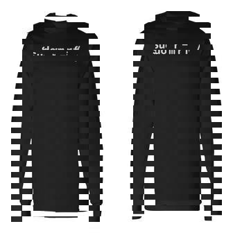 コンピューター -Udo Rm -Rf Tux Linux ペンギン プログラマー 長袖Tシャツ - Kawaiitshirt