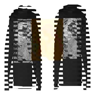 コーヒー好きのミュシャ風のアールヌーボー 長袖Tシャツ - Kawaiitshirt