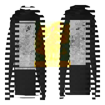 ゴッホのひまわりアートアーティスト向け 長袖Tシャツ - Kawaiitshirt