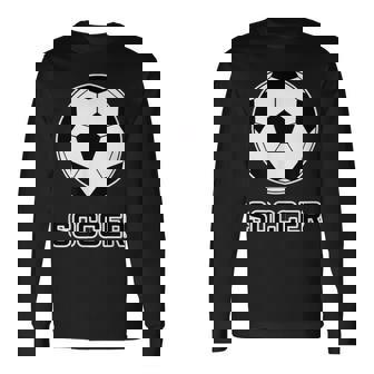 サッカー（サッカー部）Soccer 部活 クラブ【サッカーボール】スポーツ フットボール グッズ ウェア イラスト 長袖Tシャツ - Kawaiitshirt