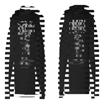 シュナウザー ロックミュージック レトロ ヴィンテージ 犬好き 長袖Tシャツ - Kawaiitshirt