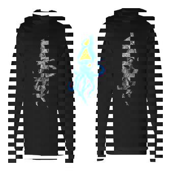 シュールリアルブルーイカ 長袖Tシャツ - Kawaiitshirt