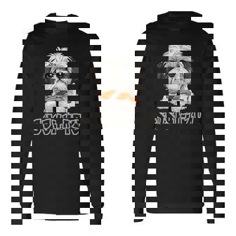 シーズー寿司 すしーず 犬 おもしろい しーず 寿司好き犬 長袖Tシャツ - Kawaiitshirt