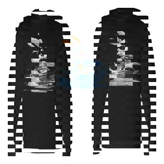 ジェットスキー ジェットスキー ウサギ イースターバニー サングラス 長袖Tシャツ - Kawaiitshirt