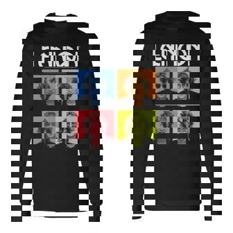 ジョン・レノン カラーブロック 長袖tシャツ 長袖Tシャツ - Kawaiitshirt