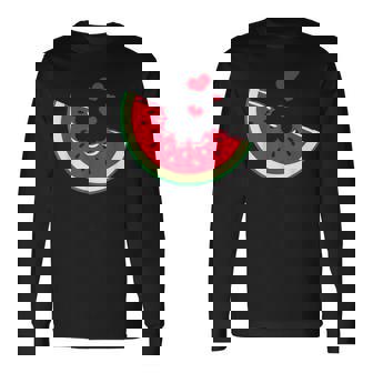 スイカ スライス メロン 夏休み シーズン フルーツ愛好家 長袖Tシャツ - Kawaiitshirt