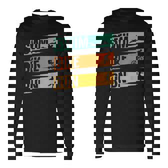 スイム・バイク・ラン トライアスロン選手 アスリート スポーツ トライアスロン 長袖Tシャツ - Kawaiitshirt