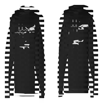 スキューバダイビングハートビート水中サメダイバー 長袖Tシャツ - Kawaiitshirt