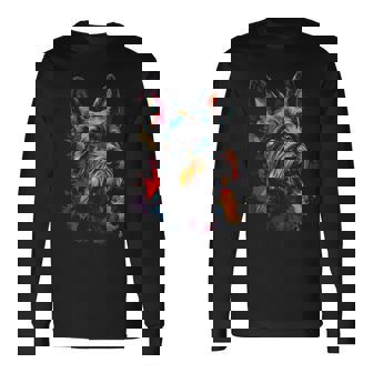 スコティッシュ・テリア 犬 グラフィック ペット アートワーク スコティッシュ・テリア 長袖Tシャツ - Kawaiitshirt