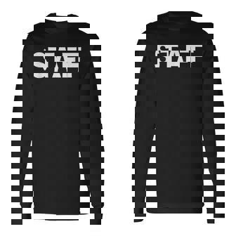 スタッフtaff ユニフォーム（ホワイト 白）【ワーク・イベント】係員・警備 衣装 文字 長袖Tシャツ - Kawaiitshirt