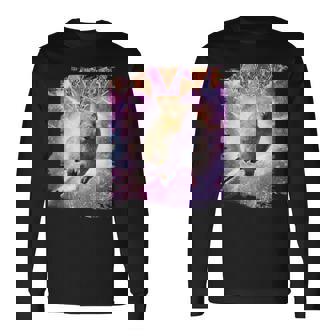 スペースギャラクシーquokka ワラビー ピザ付き 長袖Tシャツ - Kawaiitshirt