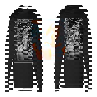 セクシーガールグラフィックtシャツ セクシーなブロンドメカニックピンナップガール 長袖Tシャツ - Kawaiitshirt