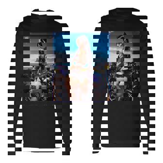 セクシーガールグラフィックtシャツ セクシーなラティーナガール&バイクビーチ。 長袖tシャツ 長袖Tシャツ - Kawaiitshirt