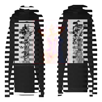 セクシーガールグラフィックtシャツ セクシー巨乳sfピンナップガール 長袖tシャツ 長袖Tシャツ - Kawaiitshirt