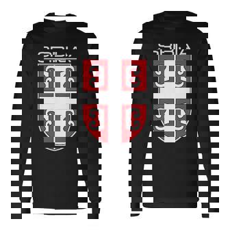 セルビアクロスシールドセルビアアーム。 長袖Tシャツ - Kawaiitshirt