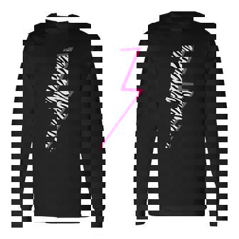 ゼブラ ピンク 稲妻 長袖Tシャツ - Kawaiitshirt