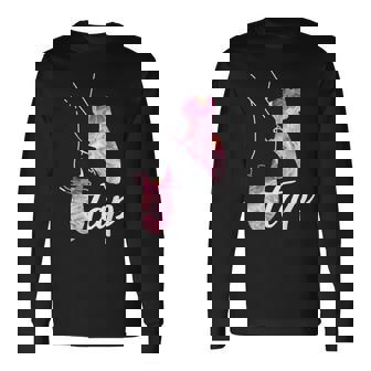 タップダンサー レトロフラワー タップダンサーデザイン タップダンス 長袖Tシャツ - Kawaiitshirt