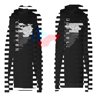 チェコ共和国 チェコ 国旗 チェコ ルーツ 地図 チェコ プライド 長袖Tシャツ - Kawaiitshirt