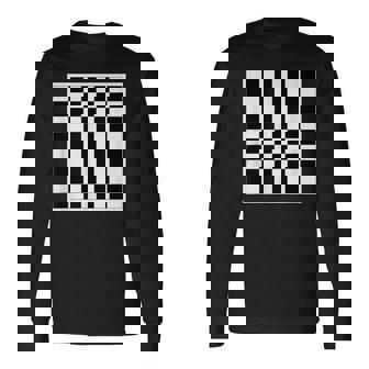 チェッカー柄チェス 長袖Tシャツ - Kawaiitshirt