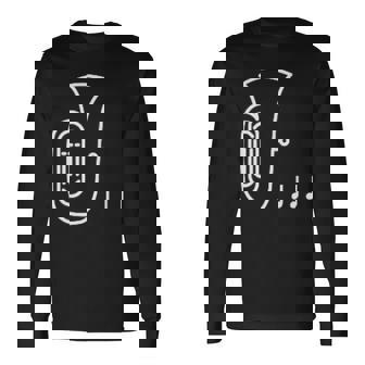 チューバ 楽器 吹奏楽 オーケストラ シンプル 音楽 長袖Tシャツ - Kawaiitshirt