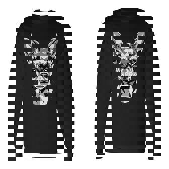 チワワ アート デザイン 犬 モチーフ かわいい チワワ 大好き 長袖Tシャツ - Kawaiitshirt