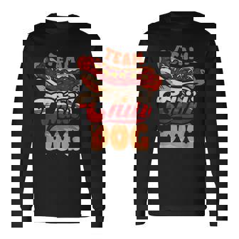 チーム・チリ・ドッグ 面白いチリコンカーン ホットドッグ好きのフードトラック 長袖Tシャツ - Kawaiitshirt