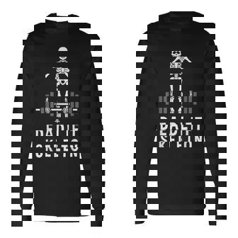 デッドリフトスケルトン-面白いジム 長袖Tシャツ - Kawaiitshirt