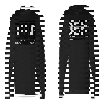 デンデンデンバー コロラドusa 旅行 お土産 白文字 長袖Tシャツ - Kawaiitshirt