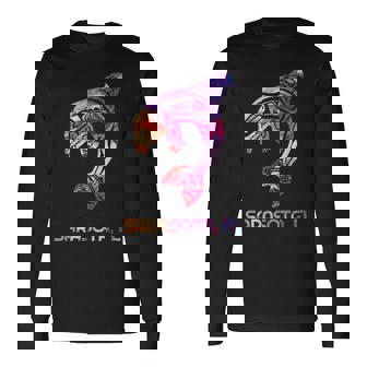 トライバル サラソタ オルカ キラー クジラ ネイティブアメリカン 長袖Tシャツ - Kawaiitshirt