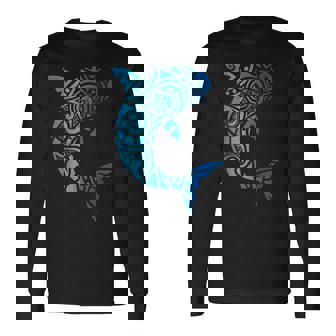 トライバルスタイル ハワイ マノ サメ 恋人 週間 ビーチギフト 長袖Tシャツ - Kawaiitshirt