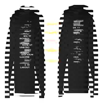 トラウトの種類 魚種おかしな釣り 長袖Tシャツ - Kawaiitshirt