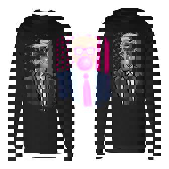 トランプ バブルガム アメリカ国旗 アメリカ トランプ 長袖Tシャツ - Kawaiitshirt