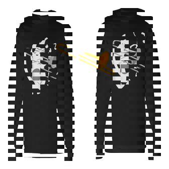 トロンボーン奏者 猫 トロンボーン奏者 音楽好き 長袖Tシャツ - Kawaiitshirt
