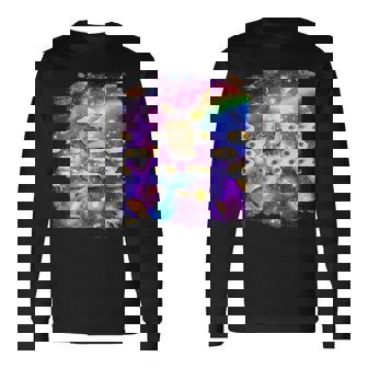 トーストスペース 猫 パンローフキャット レインボーギャラクシー 長袖Tシャツ - Kawaiitshirt