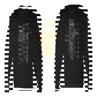 ドイツ ランドスケニヒト猫 ルネサンス ツヴァイハンダー 剣 Hema 長袖Tシャツ - Kawaiitshirt