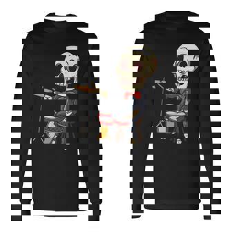 ドラミング スケルトン ドラム プレーヤー ドラマー パーカッション ドラム 長袖tシャツ 長袖Tシャツ - Kawaiitshirt
