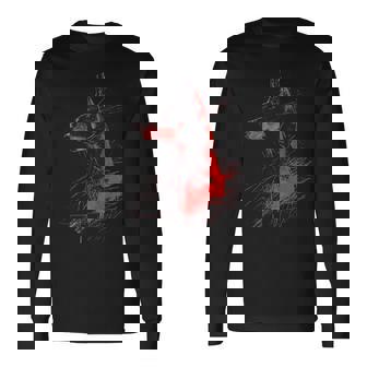 ドーベルマン グラフィック ペット アートワーク 犬 ドーベルマン 長袖Tシャツ - Kawaiitshirt