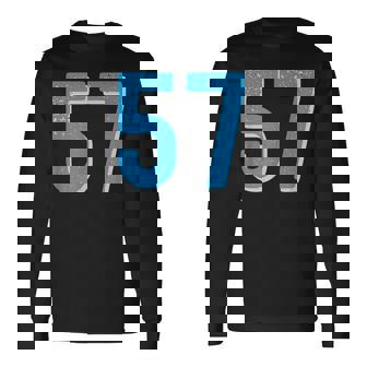 ナンバー 57 スポーツブルーナンバー 長袖Tシャツ - Kawaiitshirt