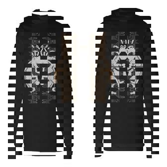 ネイティブアメリカン ココペリミュージシャンツインズ ボーダー2 楽しい 長袖Tシャツ - Kawaiitshirt