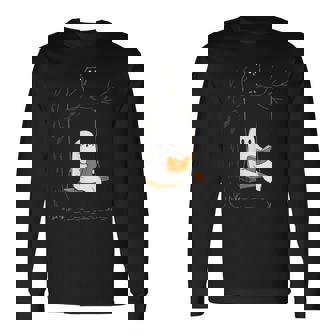 ハロウィン おばけ 読書 かわいい マジカル 本 恋人 本の虫 長袖Tシャツ - Kawaiitshirt