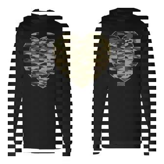 ハート迷彩服 レディース メンズ 迷彩 ミリタリー タクティカル 長袖Tシャツ - Kawaiitshirt