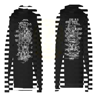 バイカー スカル メカニック アメリカの国旗 ビンテージ バイク 長袖Tシャツ - Kawaiitshirt