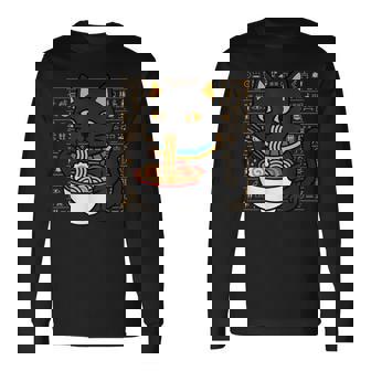 バストキャット ラーメン エジプト エジプト神話 女神バステット 長袖Tシャツ - Kawaiitshirt