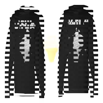 バニラ アイスクリーム コーン ジェラート スイートデザート 冷凍食品 長袖Tシャツ - Kawaiitshirt