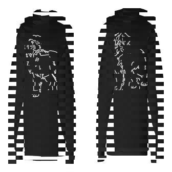 バーニーズマウンテンドッグ ミニマリストバッジ パッチラインアート 長袖Tシャツ - Kawaiitshirt