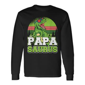 メンズ パパサウルス 恐竜 パパザウルス 父 誕生 誕生日 長袖Tシャツ - Kawaiitshirt