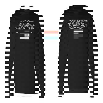 パラグアイ国旗 ヴィンテージ アンティーク調 レトロ ヘリテージデザイン 長袖Tシャツ - Kawaiitshirt