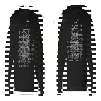 パリ、ルーブル美術館、手描きルーブル宮殿、フランス 長袖tシャツ 長袖Tシャツ - Kawaiitshirt