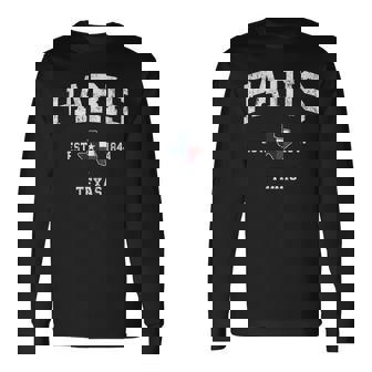 パリテキサスtx ビンテージ州旗スポーツデザイン 長袖Tシャツ - Kawaiitshirt