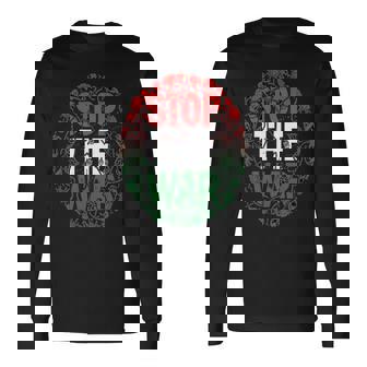 パレスチナ国旗 アラビア語タイポグラフィ パレスチナ国旗 長袖tシャツ 長袖Tシャツ - Kawaiitshirt